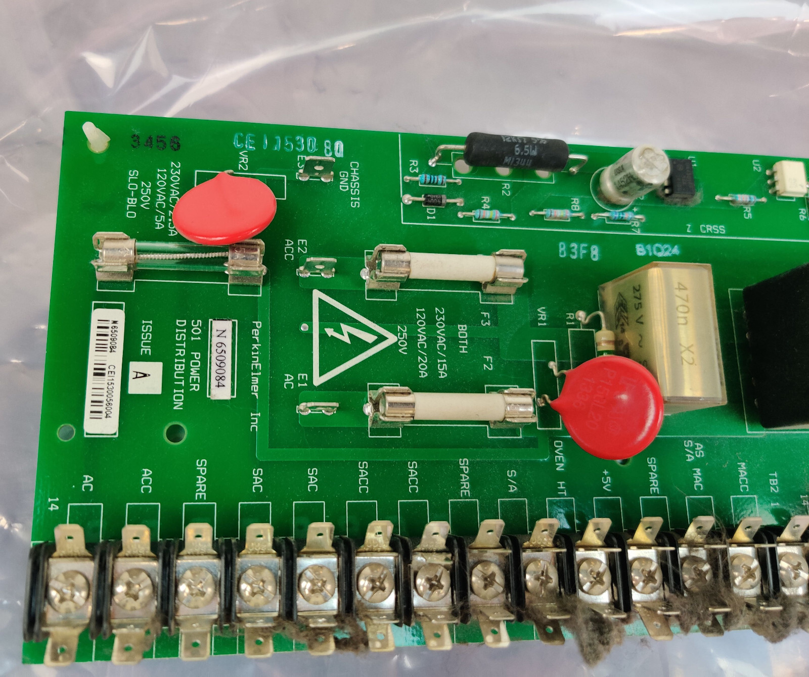 PerkinElmer Clarus 400 GC N6509084 issue A 501 Power Distribution Board Working
