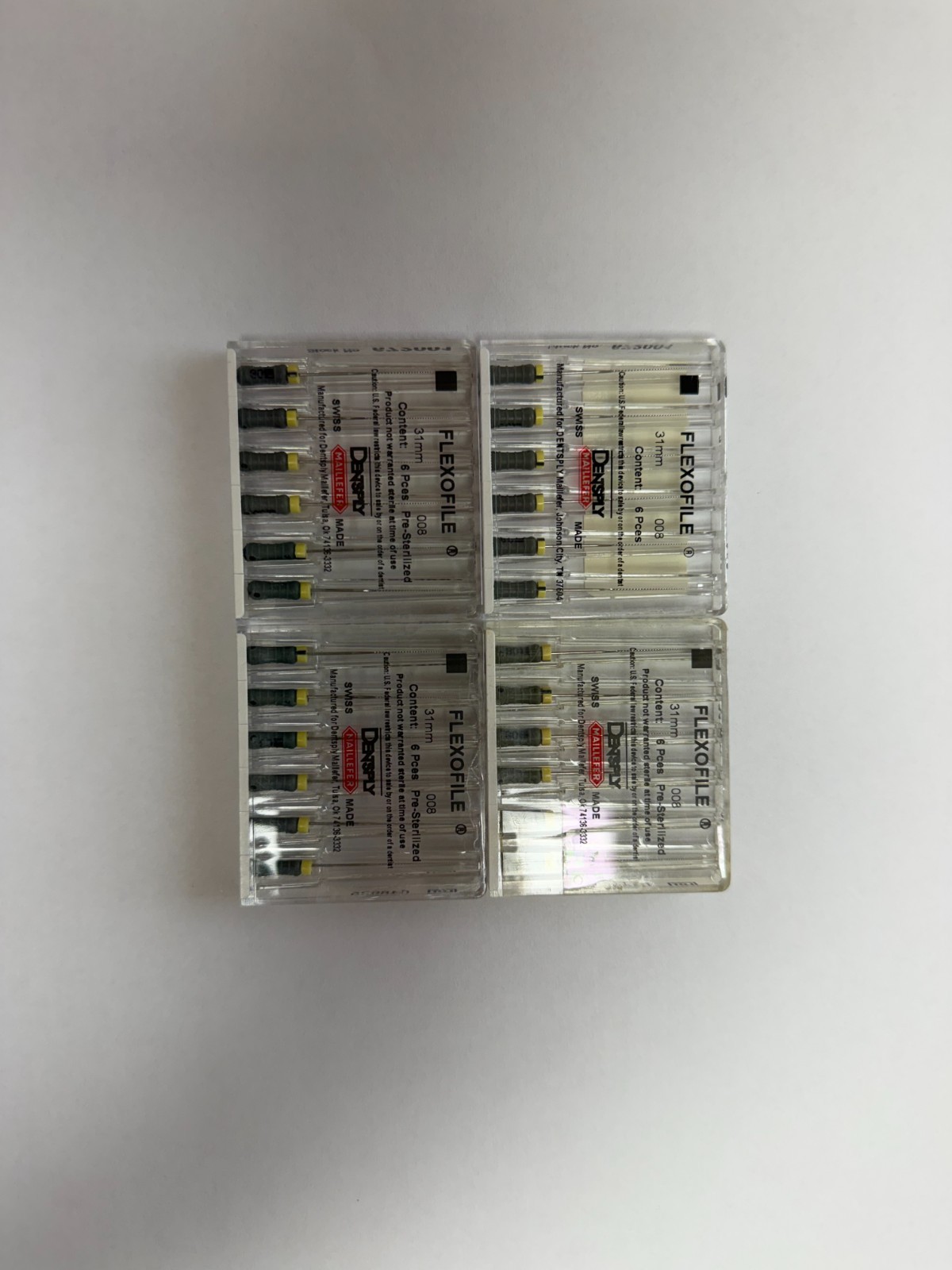 Dentsply Flexofile 31 mm 008, Endodontic File 6 Pcs Set, NEW
