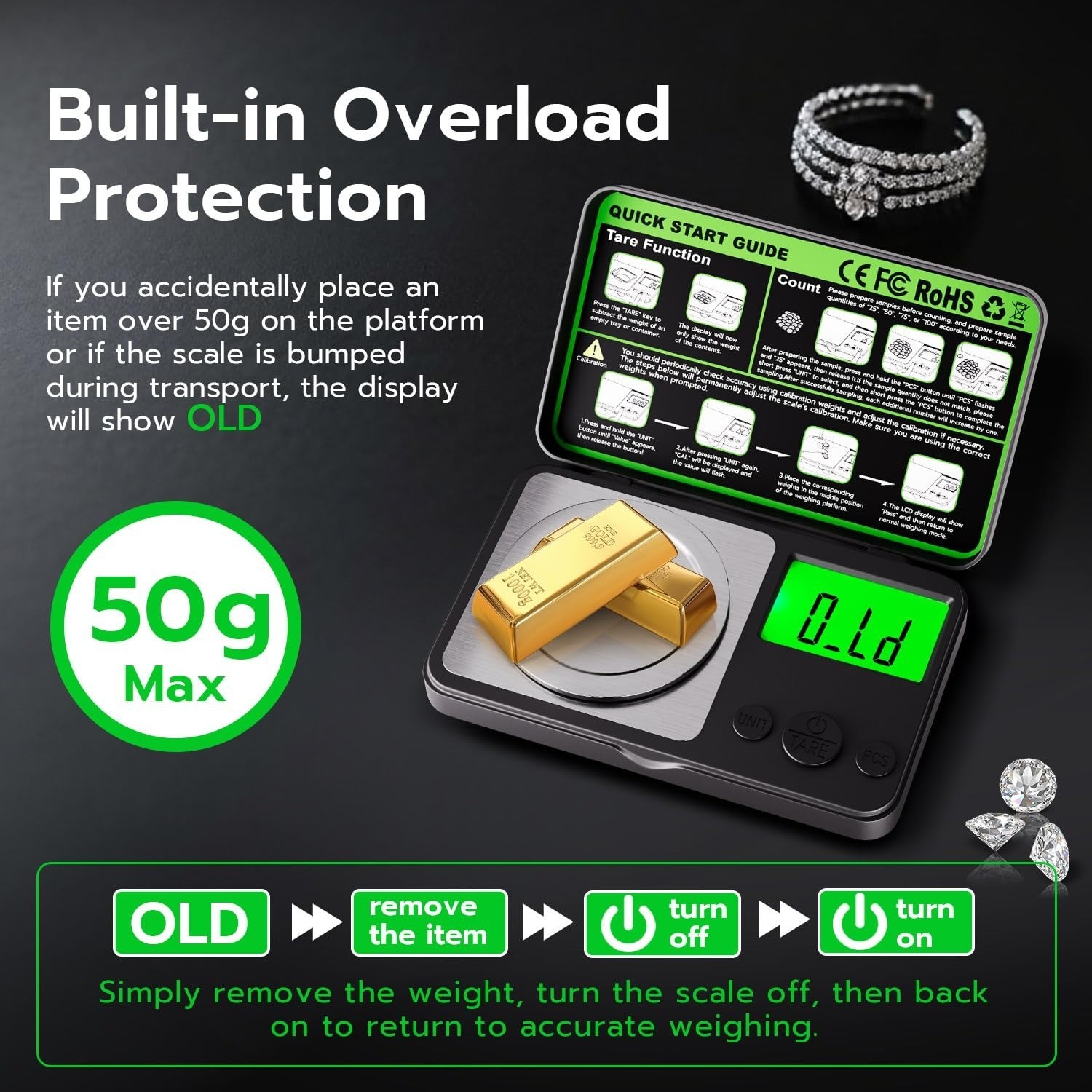 Wigearss Digital Milligram Scale 50g x 0.001g Precision Scale