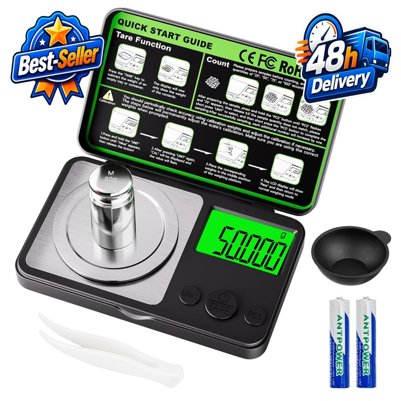 Wigearss Digital Milligram Scale 50g x 0.001g Precision Scale