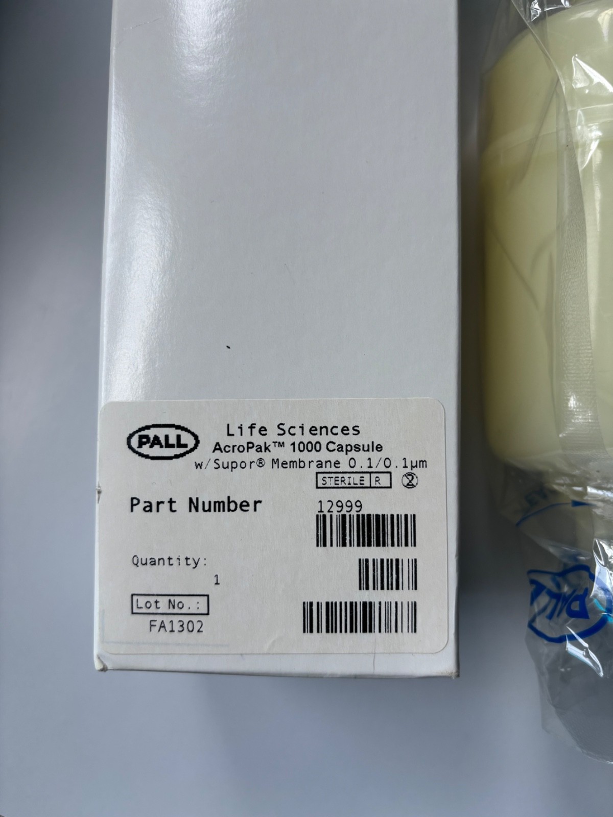 PALL AcroPak 1000 Capsules w/ Supor Membrane 0.1/0.1 µm PN 12999 EXPIRED