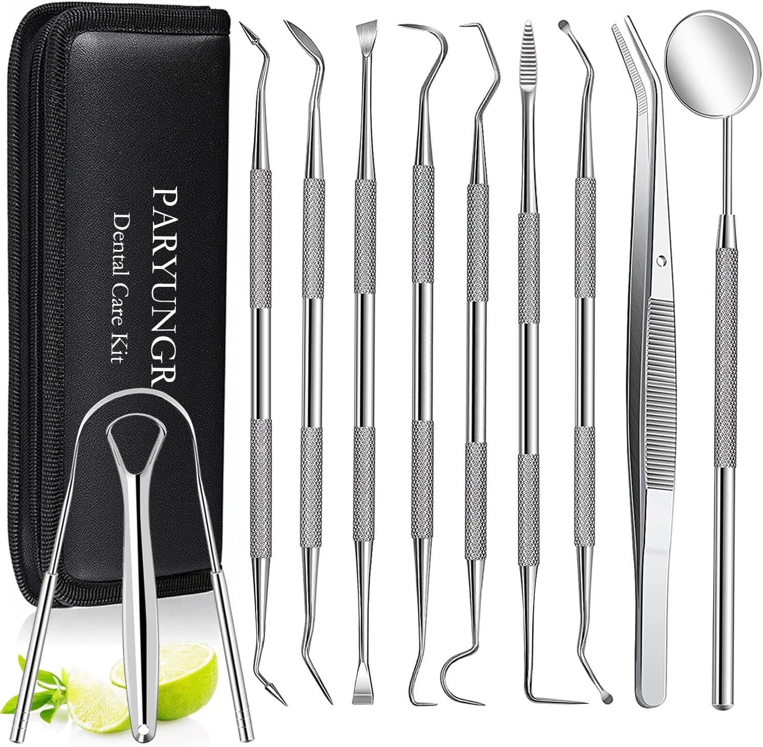 11 Pack Dental Tools Teeth Cleaning Tool Kit, Stainless Steel Tongue Scraper …