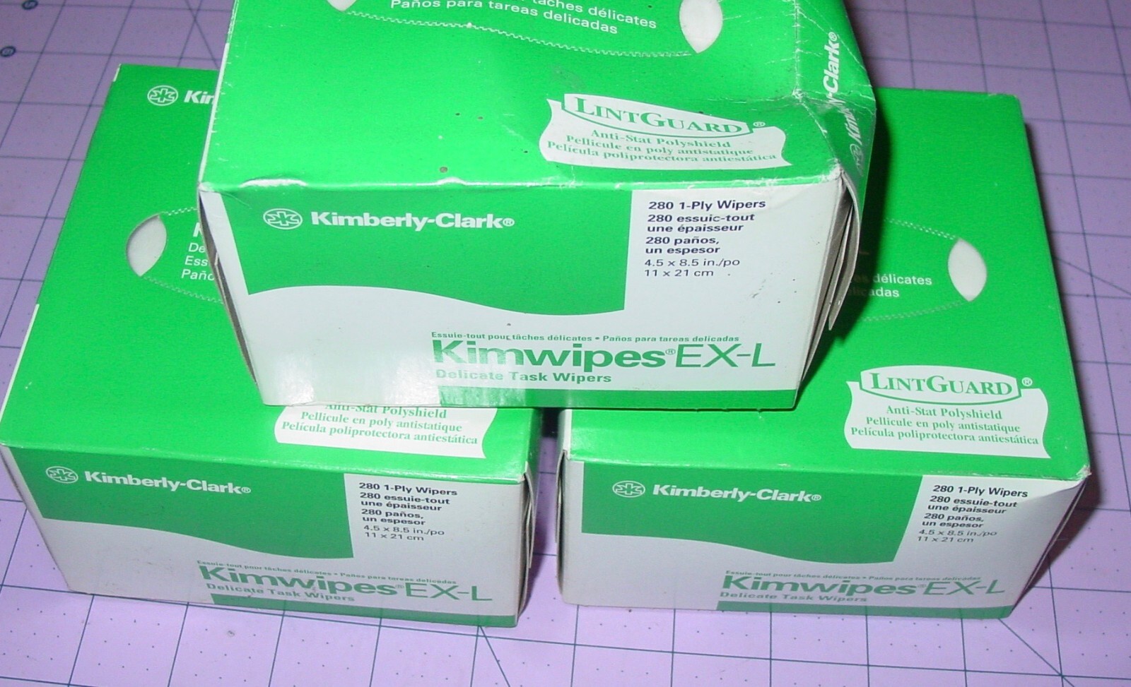 3 Kimwipes EX-L 280-Count Boxes Delicate Task Wipes LintGuard Anti Stat NOS