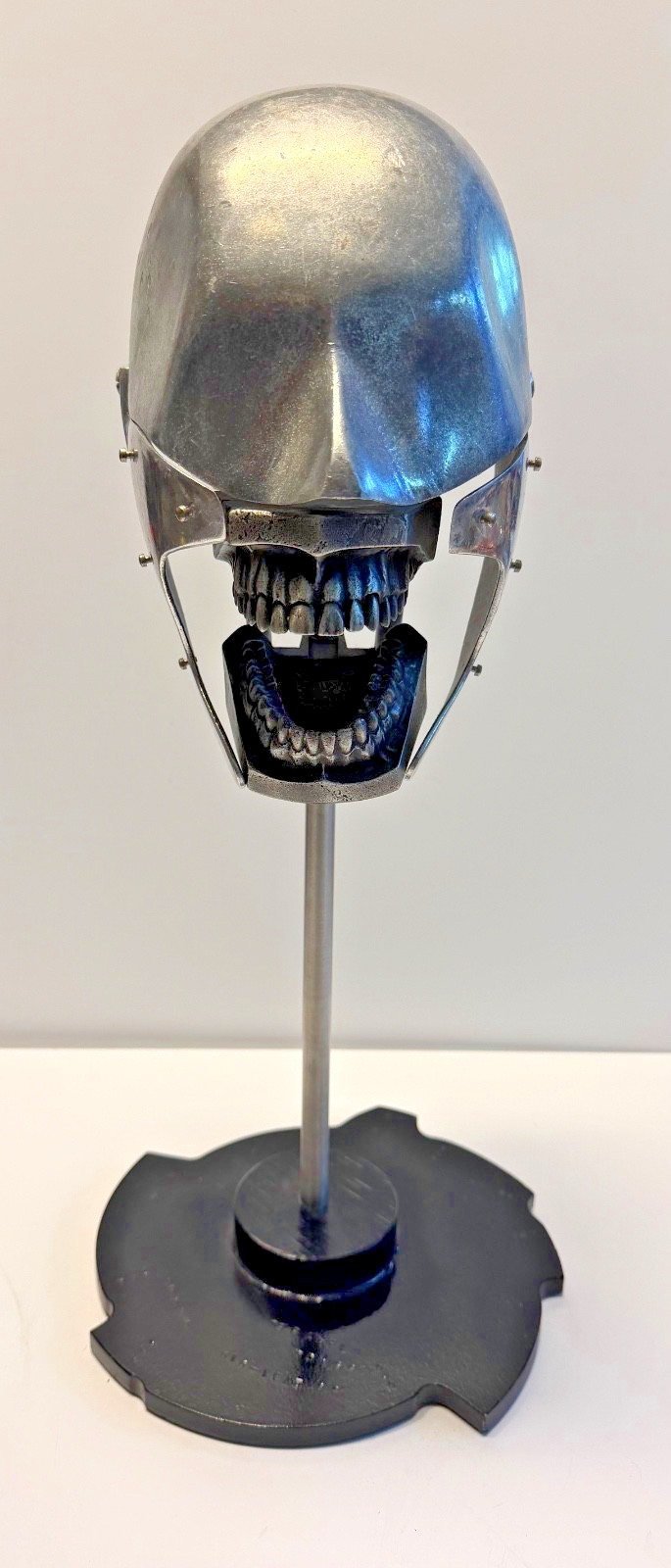 Antique Aluminum Teaching Dental Phantom Human Head Skull with Stand
