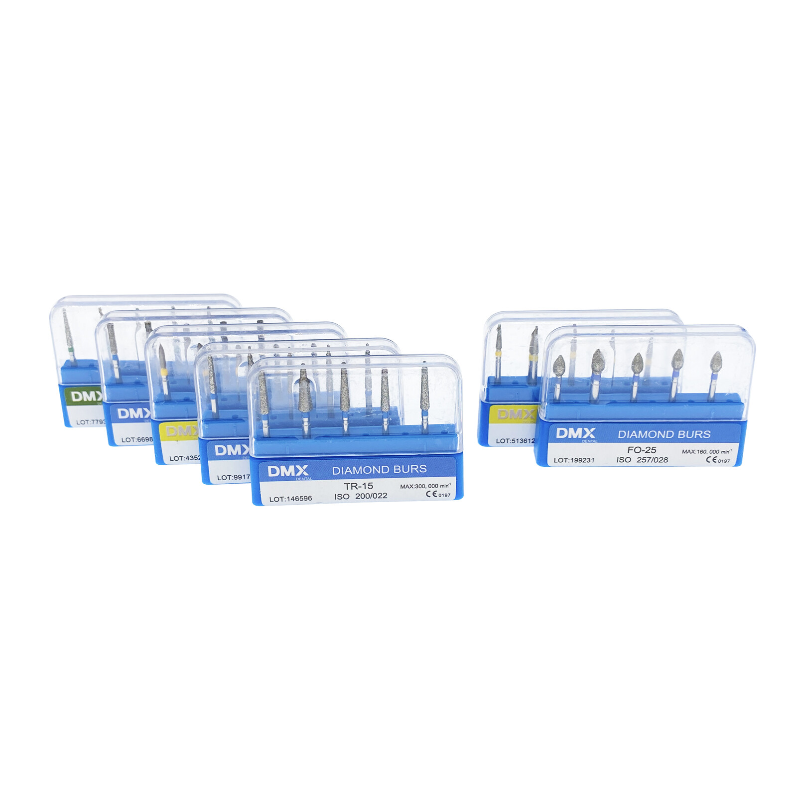 5Pcs DMXDENT Dental Diamond Burs Kit for High Speed Handpiece Medium FG 1.6MM