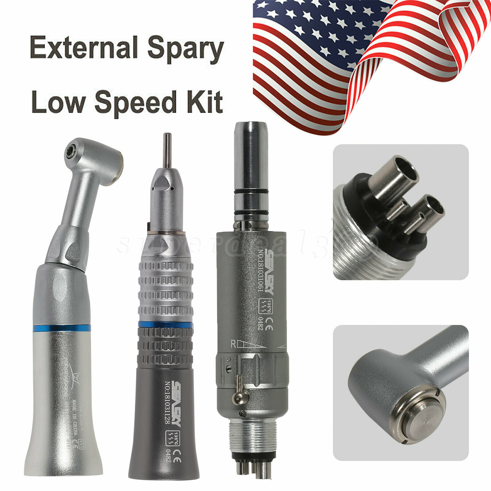 Dental Low Speed Handpiece Push Button Contra Angle Straight Motor 2/4H Slow OR