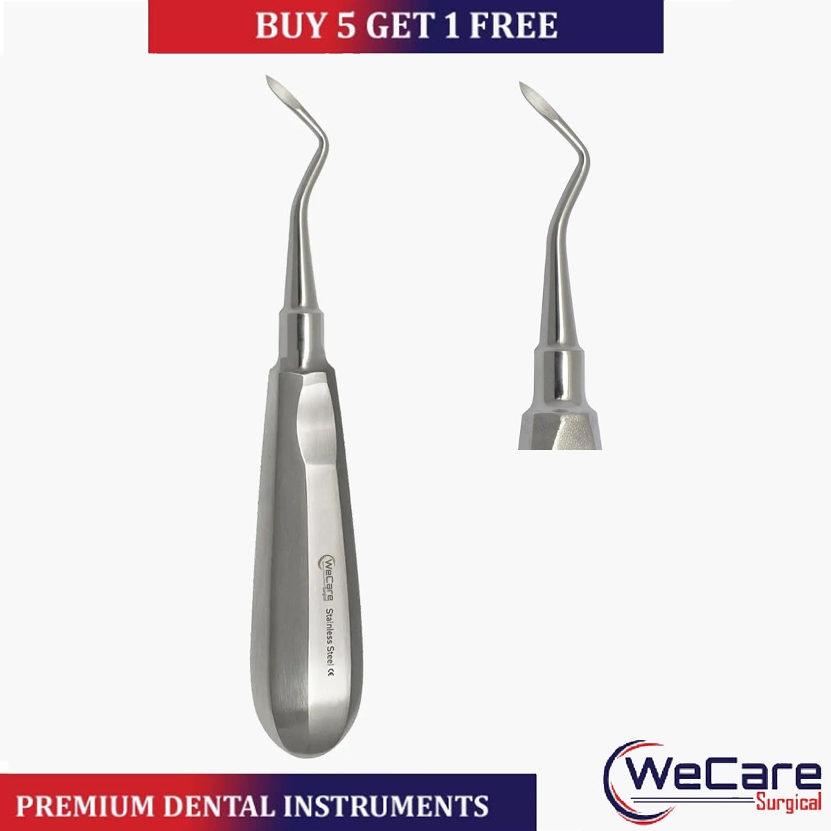 Dental Heidbrink Root Surgical Elevator 3 Left Angle Slightly Curved Pointed Tip