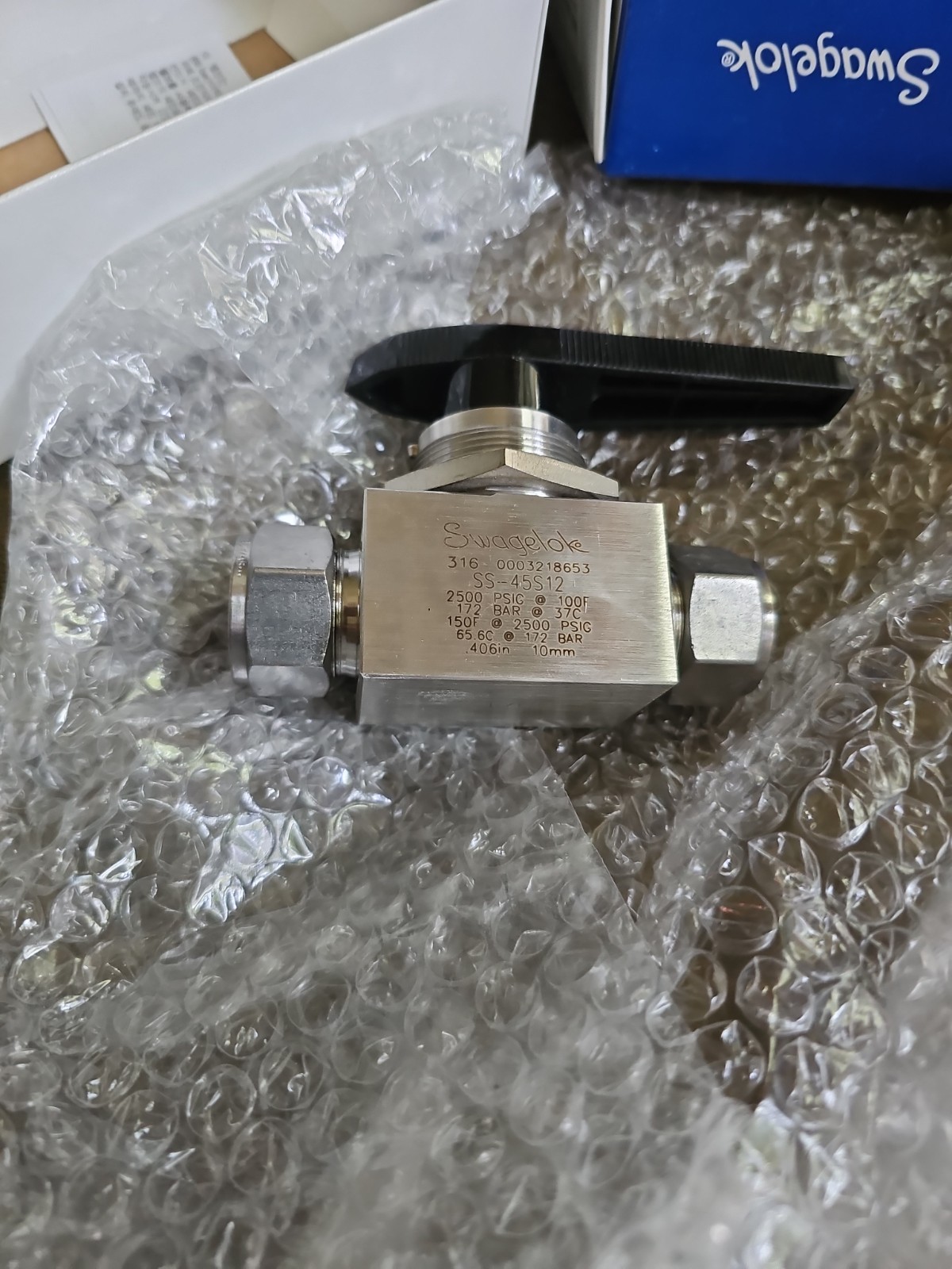 Stainless Steel 1-Piece 40 Series Ball Valve, 6.4 C 3/4″Swagelok Tube Fitting
