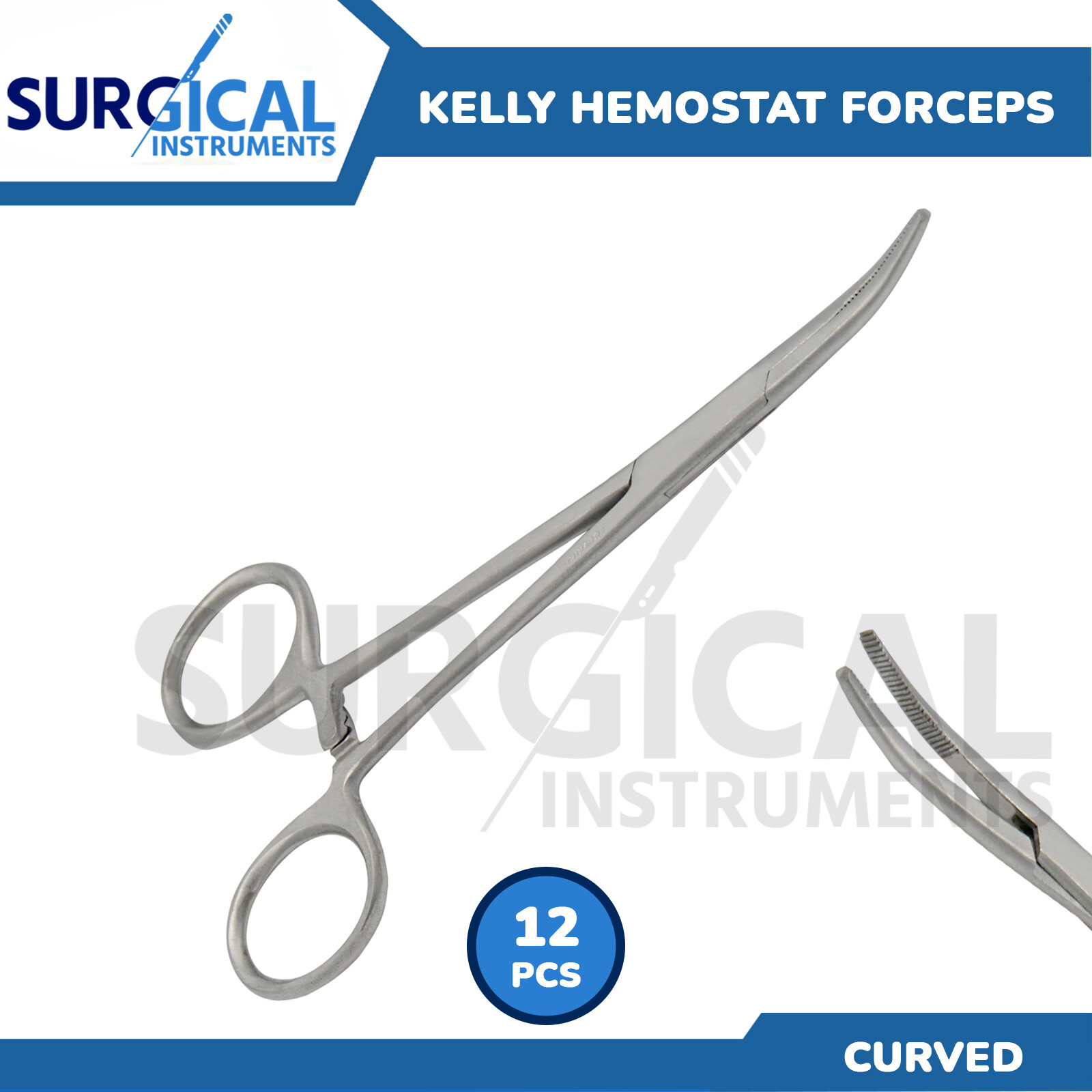 12 Pcs Kelly Hemostat Forceps 5.5″ Surgical Dental Curved German Grade
