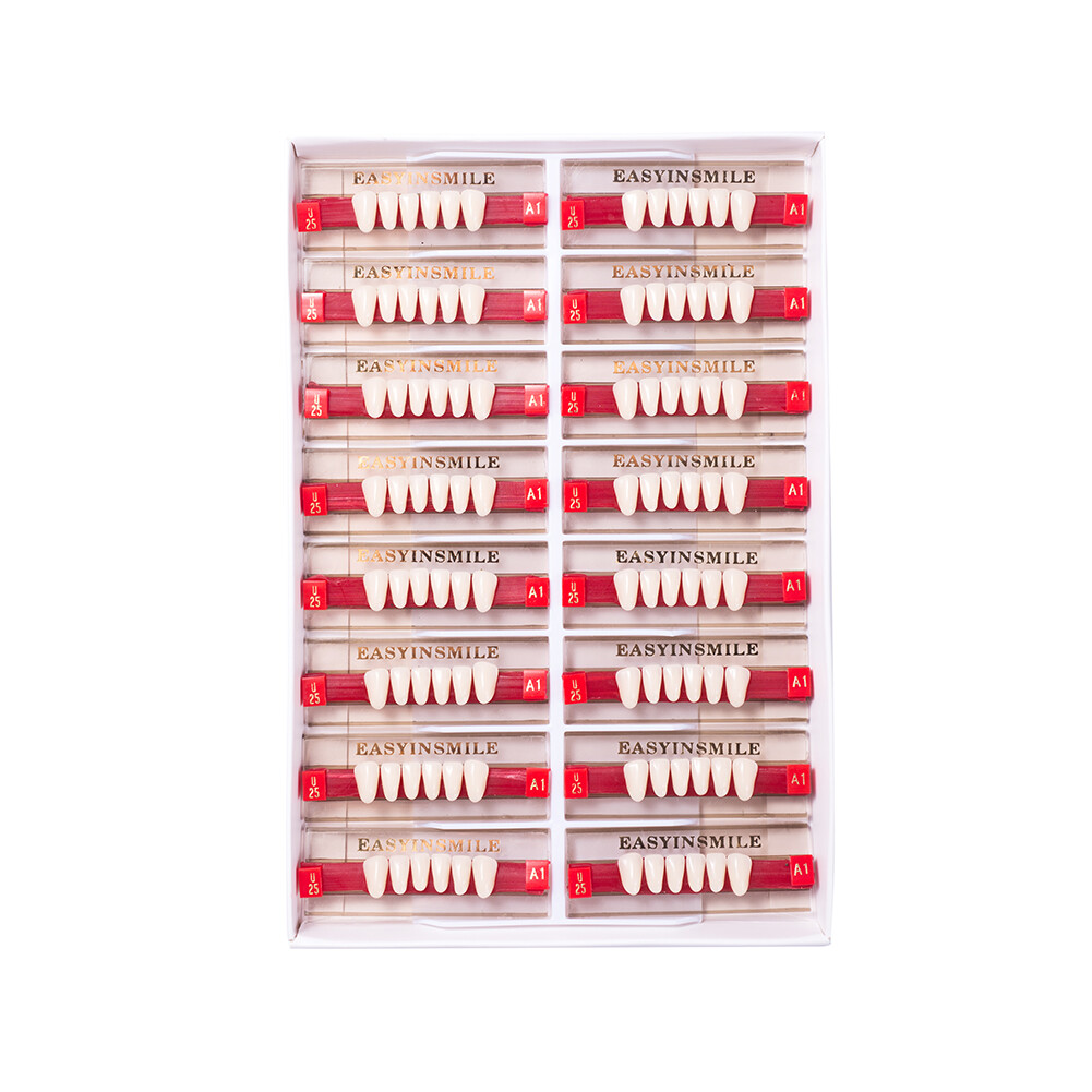 84/96PCS A1 A2 A3 Color Dental Synthetic Polymer FakeTeeth Resin Denture