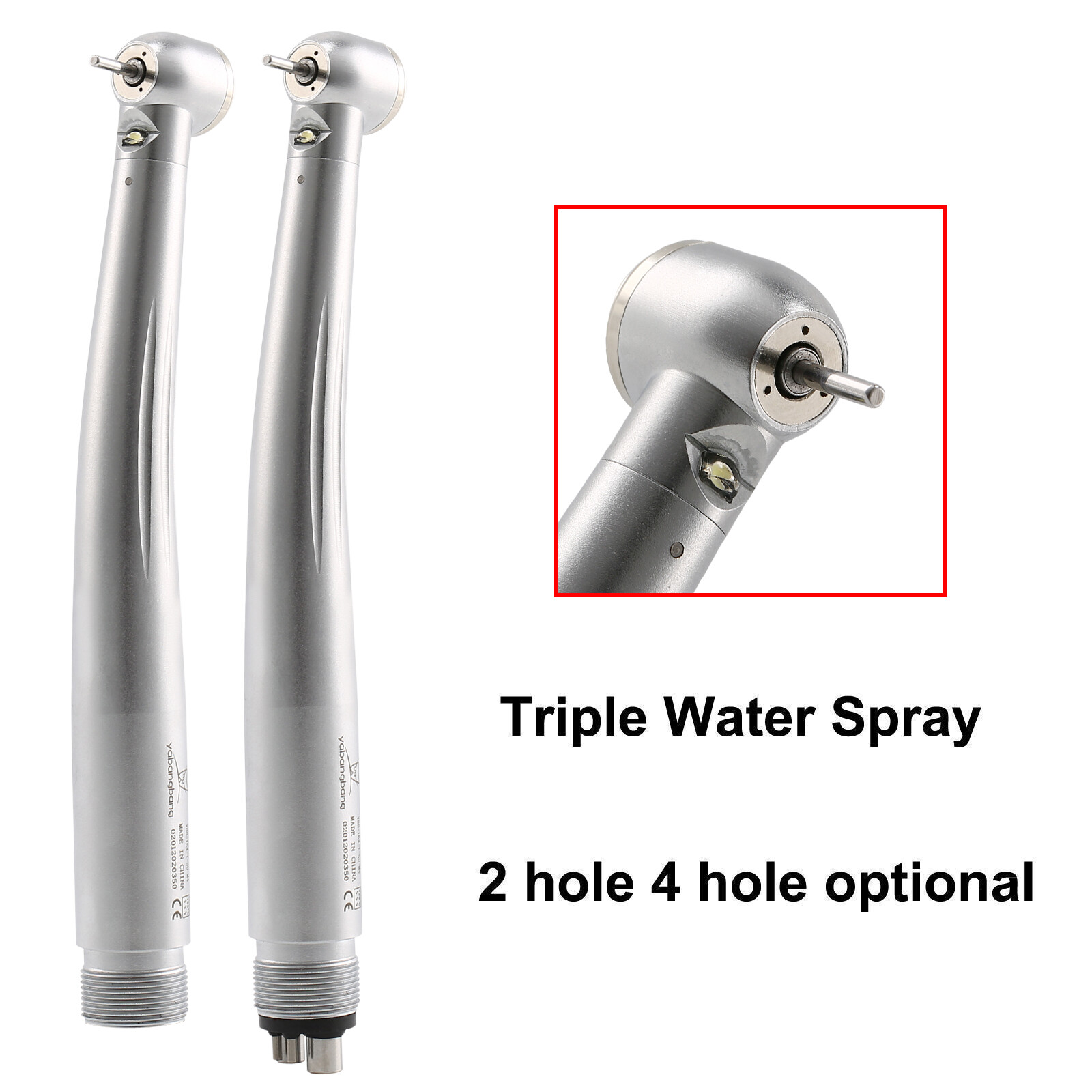 Dental LED E-generator Fiber Optic High Speed Handpiece 2Holes 4-Holes FDA