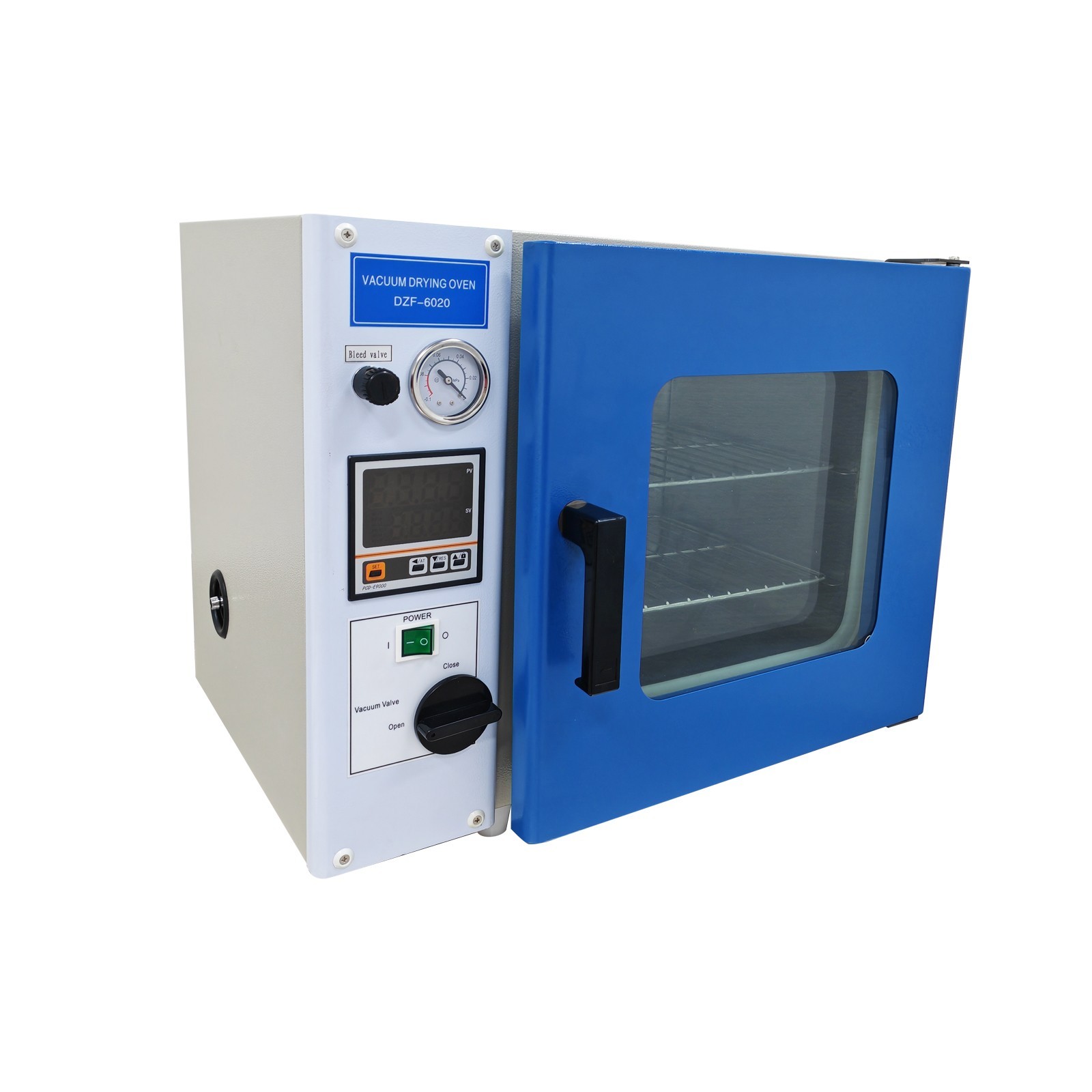 110V 0.9Cu ft Vacuum Drying Oven Lab Heating Chamber 2 Shelves 122-482 F° 1KW