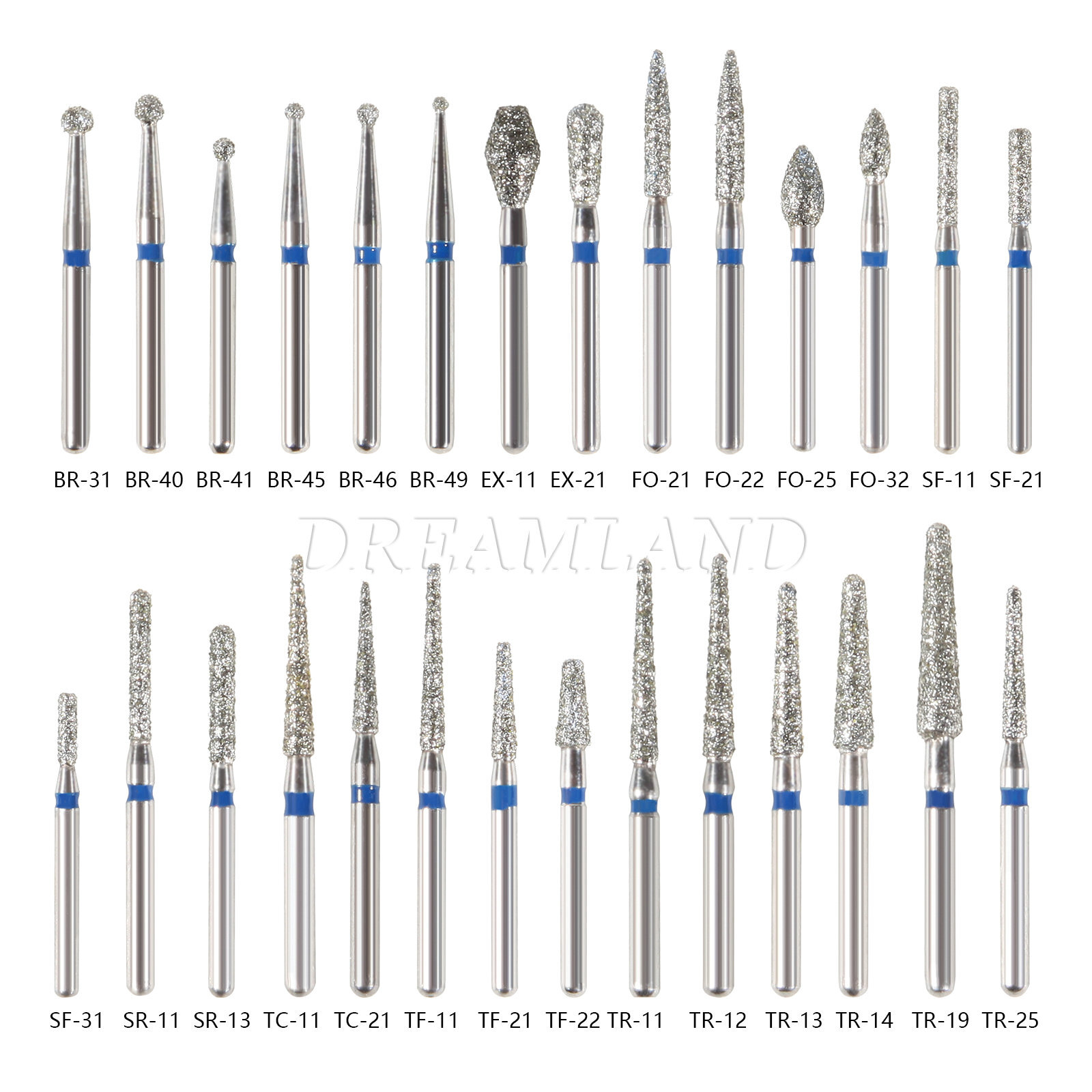 Dental Diamond Burs F High Speed Handpiece Friction Grip 5Pc/Box