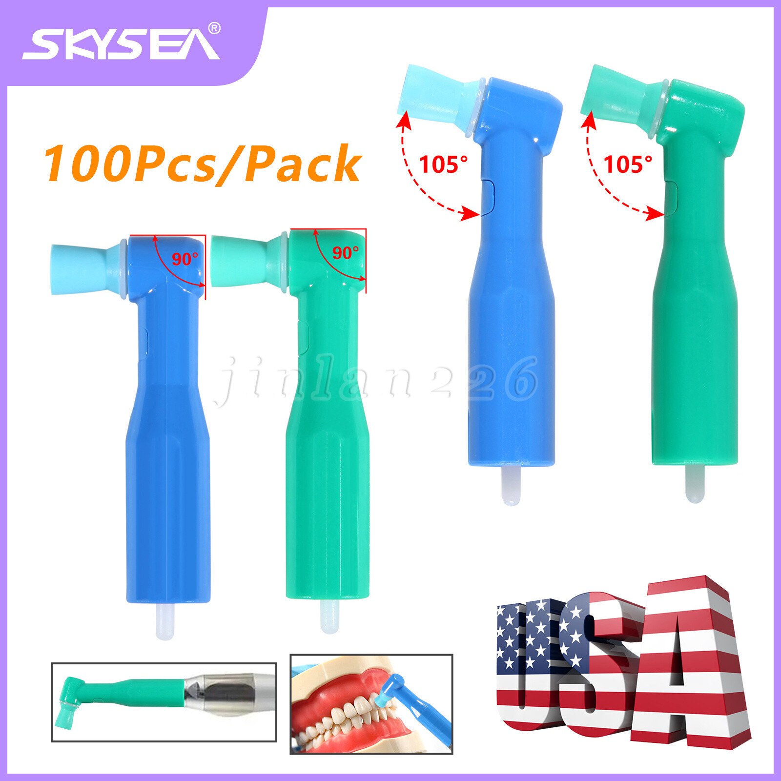 100 Prophy Angles 360° Swivel for Dental Cordless Hygiene Prophy Handpiece