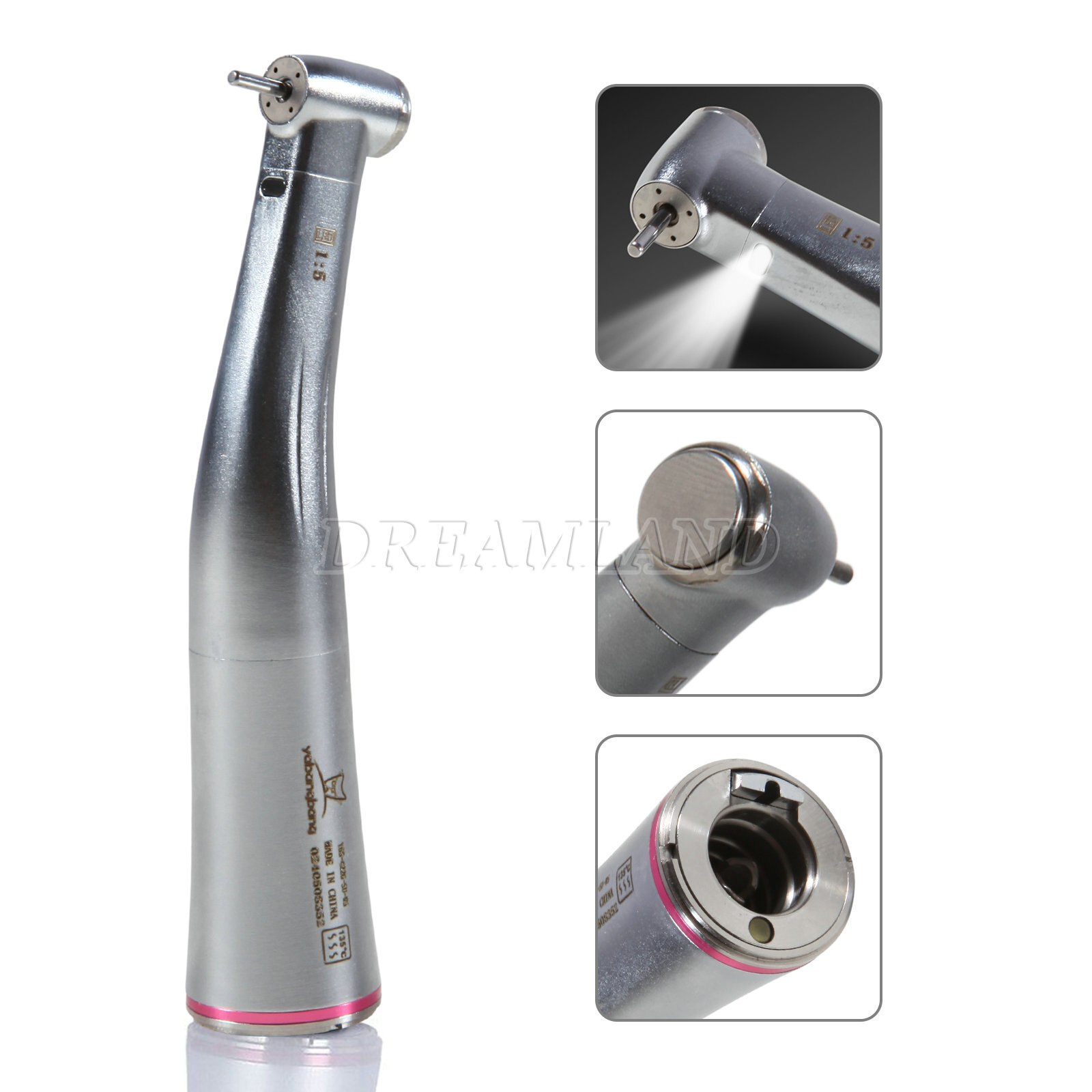 Dental 1:5 / 20:1 / 1:1 / 1:4.2 LED Fiber Optic Contra Angle Handpiece