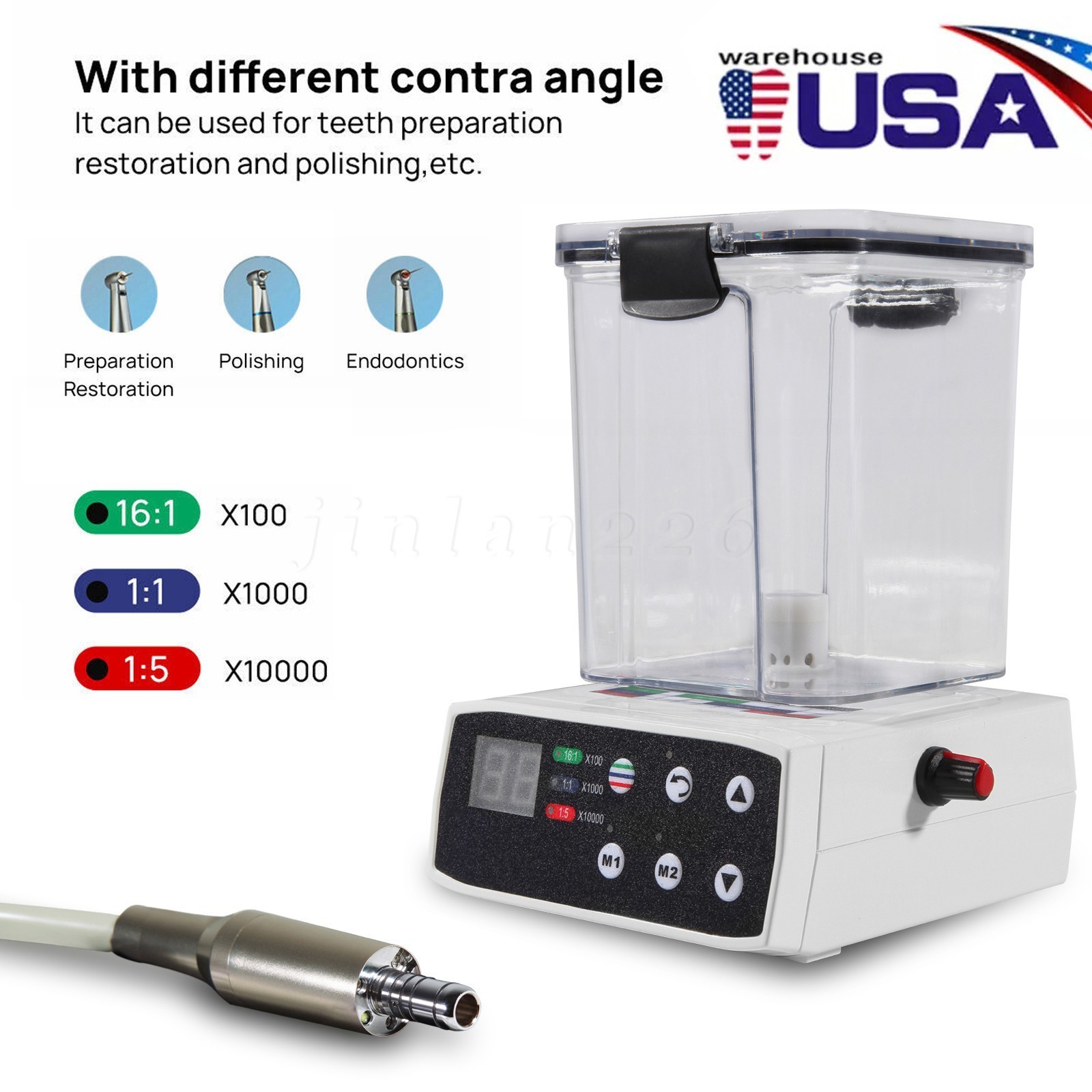 Dental Brushless LED Electric Micromotor Motor (Water Tank) 1:5 16:1 1:1 Fit NSK