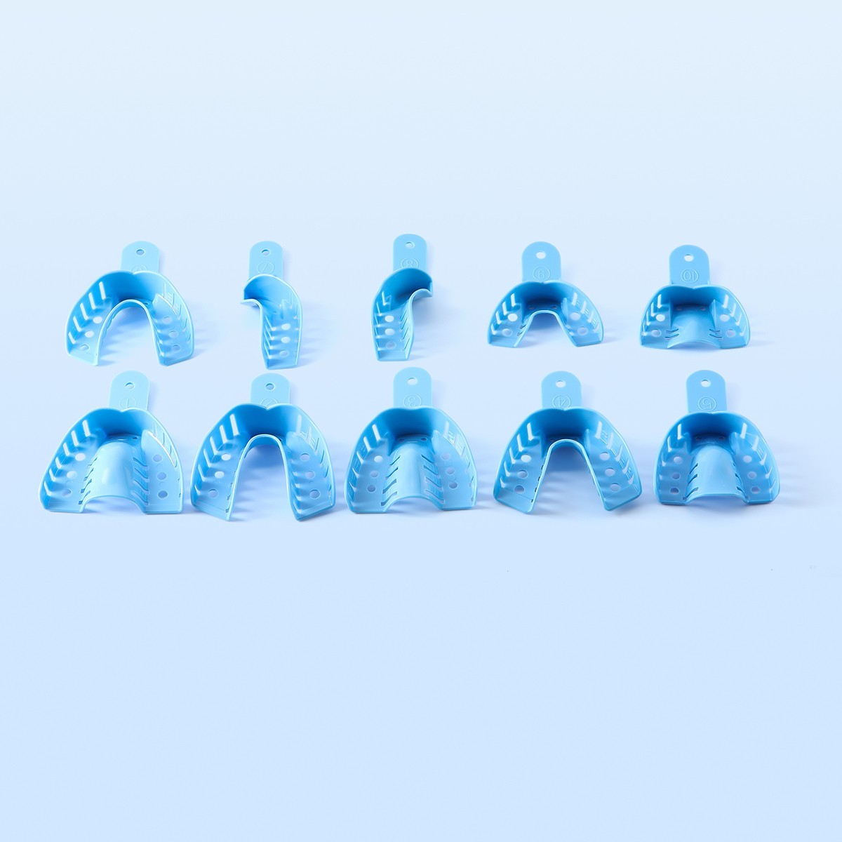 AZDENT Dental Impression Trays Perforated Plastic Trays S/M/L/XL Upper/Lower