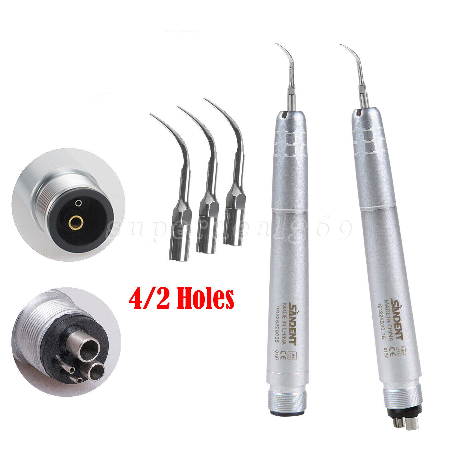 Dental Ultrasonic Air Perio Scaler Handpiece Hygienist 2&4 Hole G1 G2 G4 Tips de