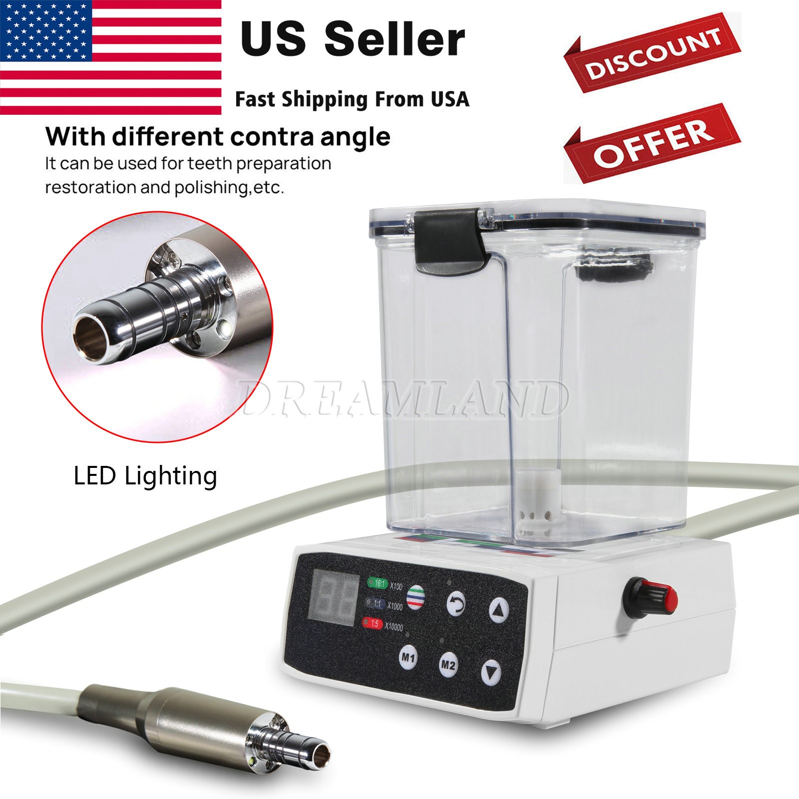 Dental electric micromotor motor 1:5 Handpiece with Water Tank Portable Practice