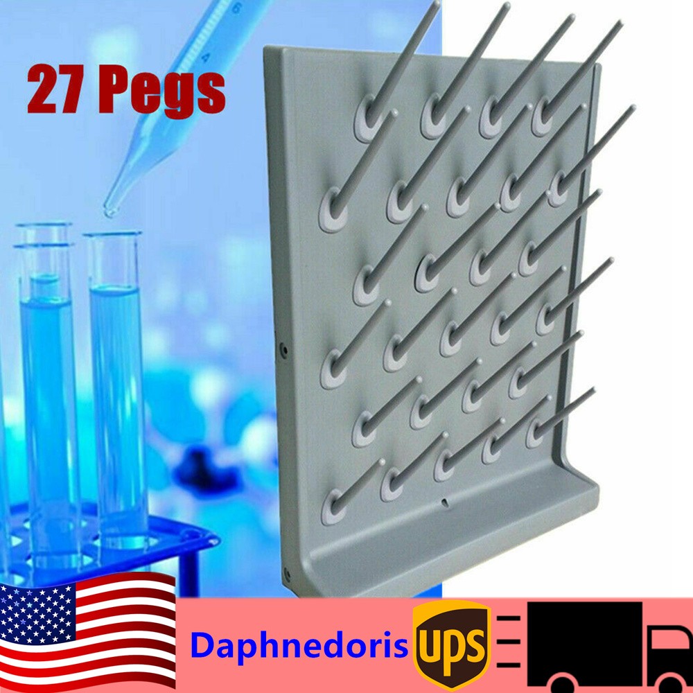 2*Laboratory Drying Rack PP Material Anti-corrosive 27 Detachable Peg 55*40*12cm