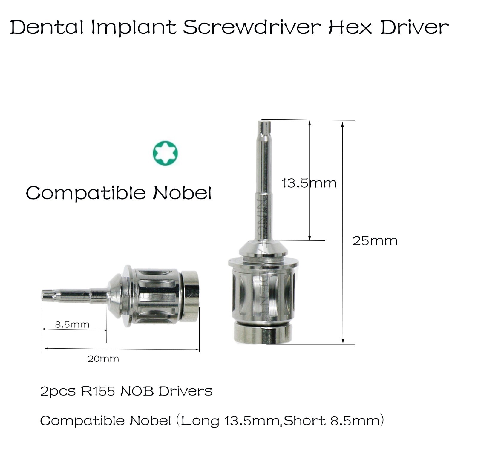 Implant Driver Nobel Hand/Latch Manual Screwdriver 7/8mm Adapter Dental Wrench