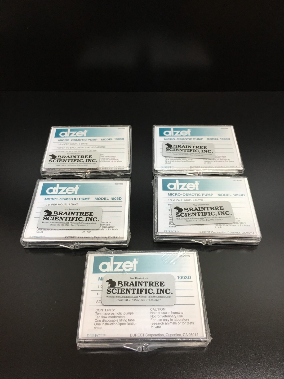 Braintree Scientific Model 1003D Alzet Osmotic Pump 100uL Lot 5 PKS