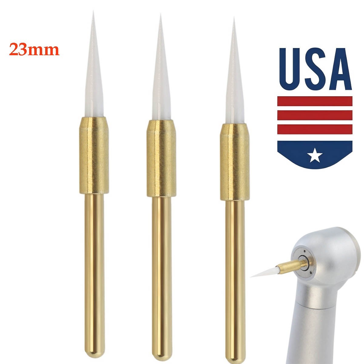 3PCS Dental Surgical Ceramic Soft Tissue Trimmer 23mm for Gingival Retraction
