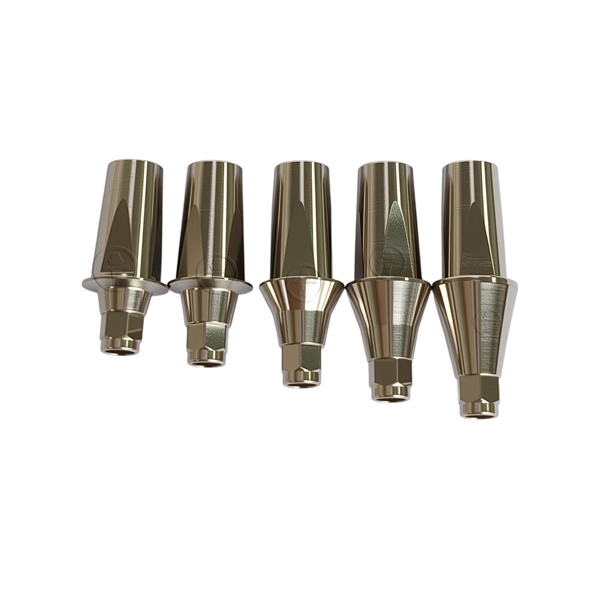5 pcs Titanium straight abutment fit to ICX platform D5.0 with screw