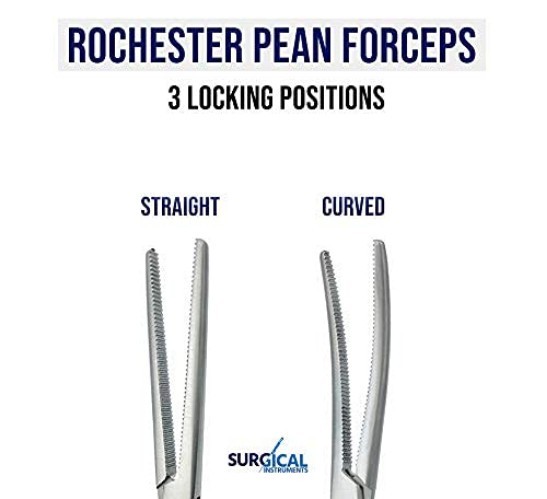 Set of 2 Quality 10″ Long Rochester Pean Hemostat Full Mouth Serration Force…