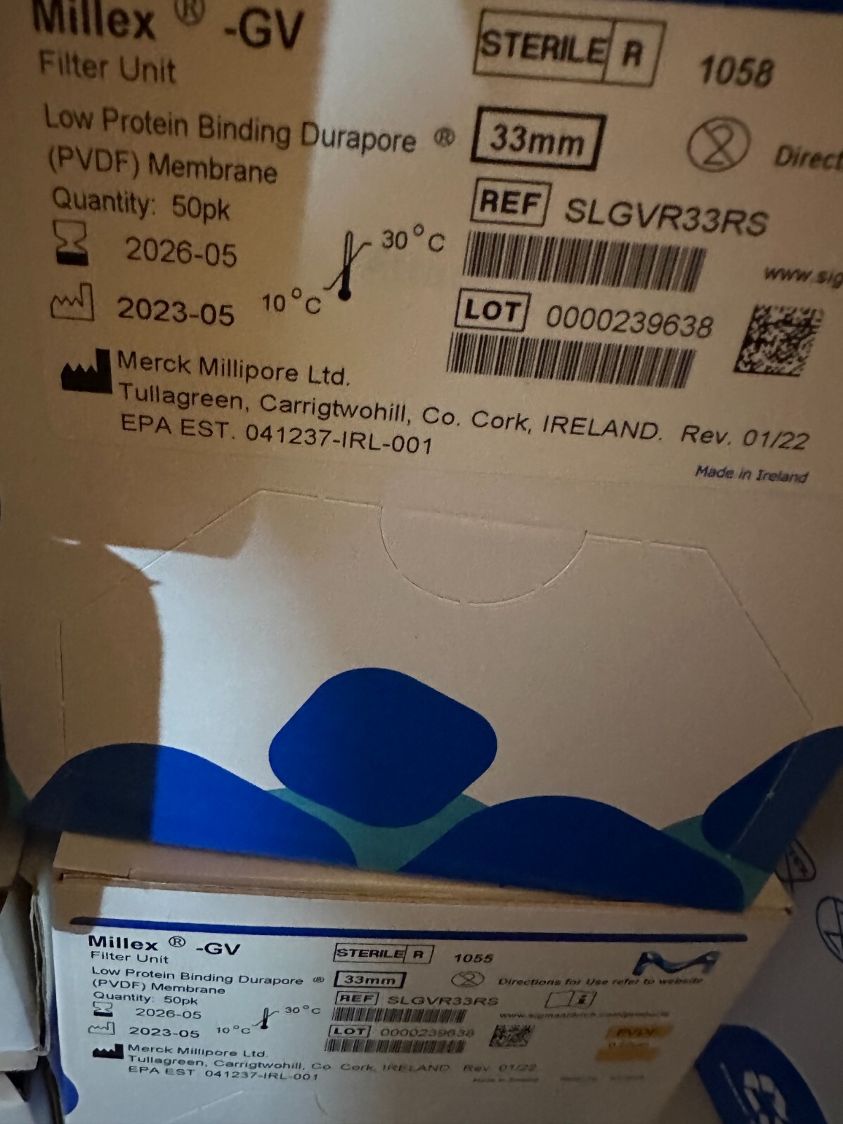 (50/Pk) MILLIPORE Millex GV 0.2um Low Protein Binding Syringe Filter Units