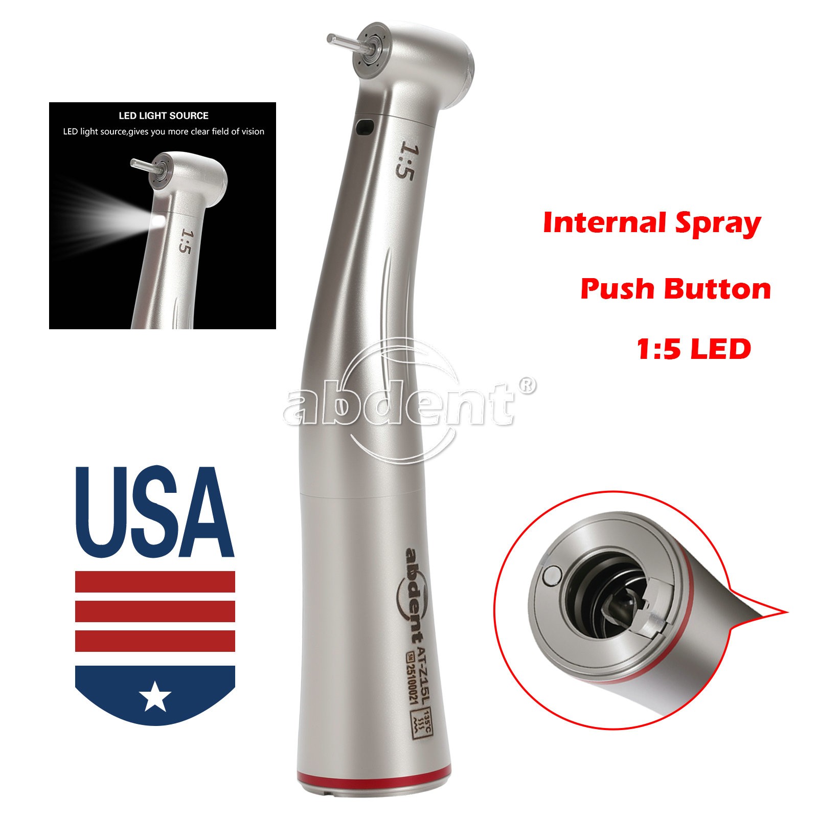 USA 10* NSK Style Turbina Dental High Speed Handpiece Push 4Hole FDA SALE