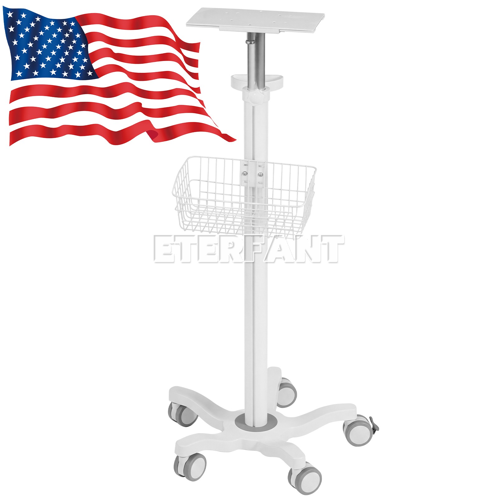 Adjustable Mobile Rolling Cart/Wall Mount Bracket Used for Patient Monitor US