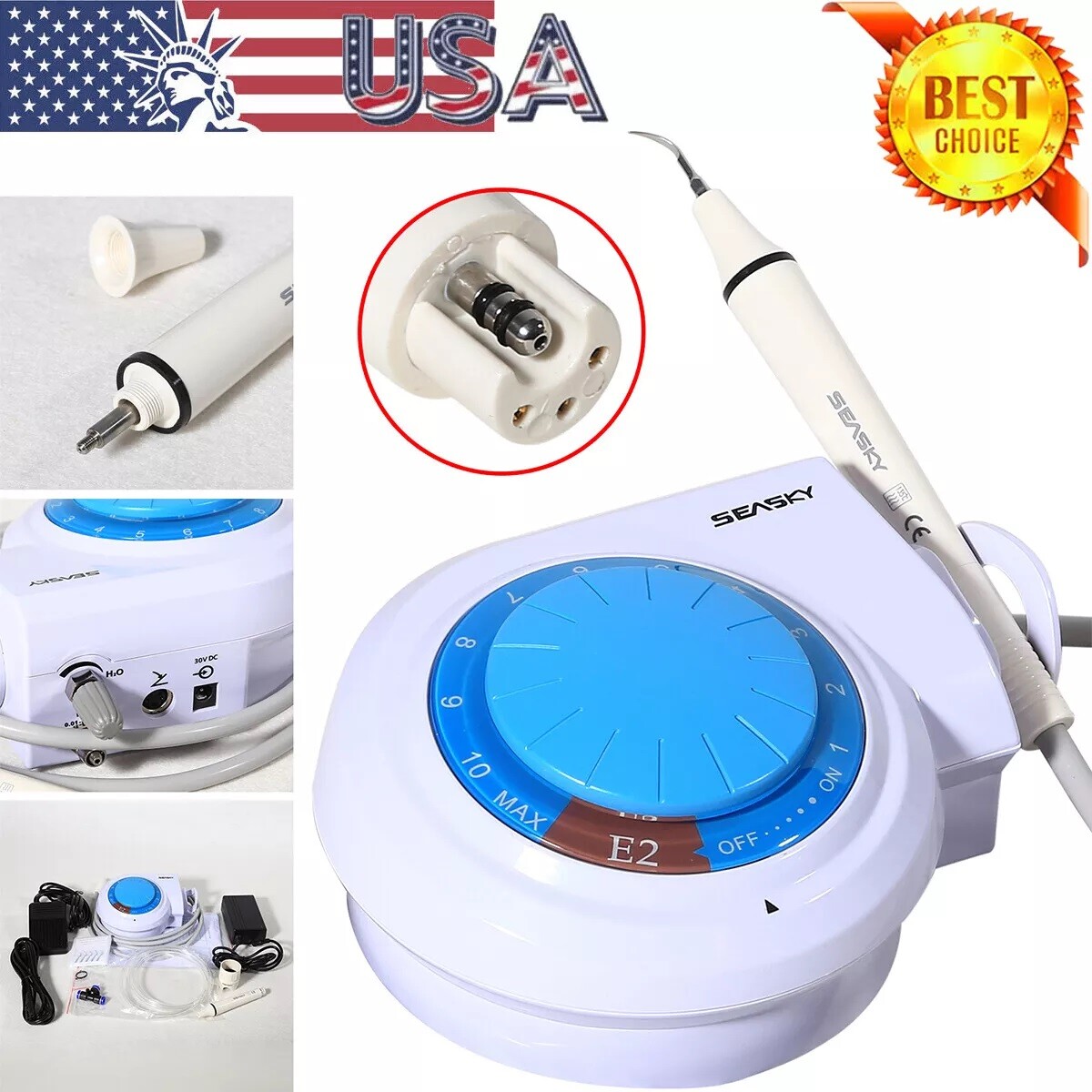 Dental Ultrasonic Scaler Unit w/ 5*Tips Handpiece For EMS SKYSEA Cavitron