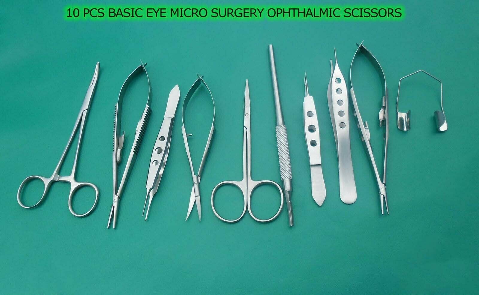 10 Pcs Basic Eye Micro Surgery Ophthalmic Scissors Surgical Instruments EY-021