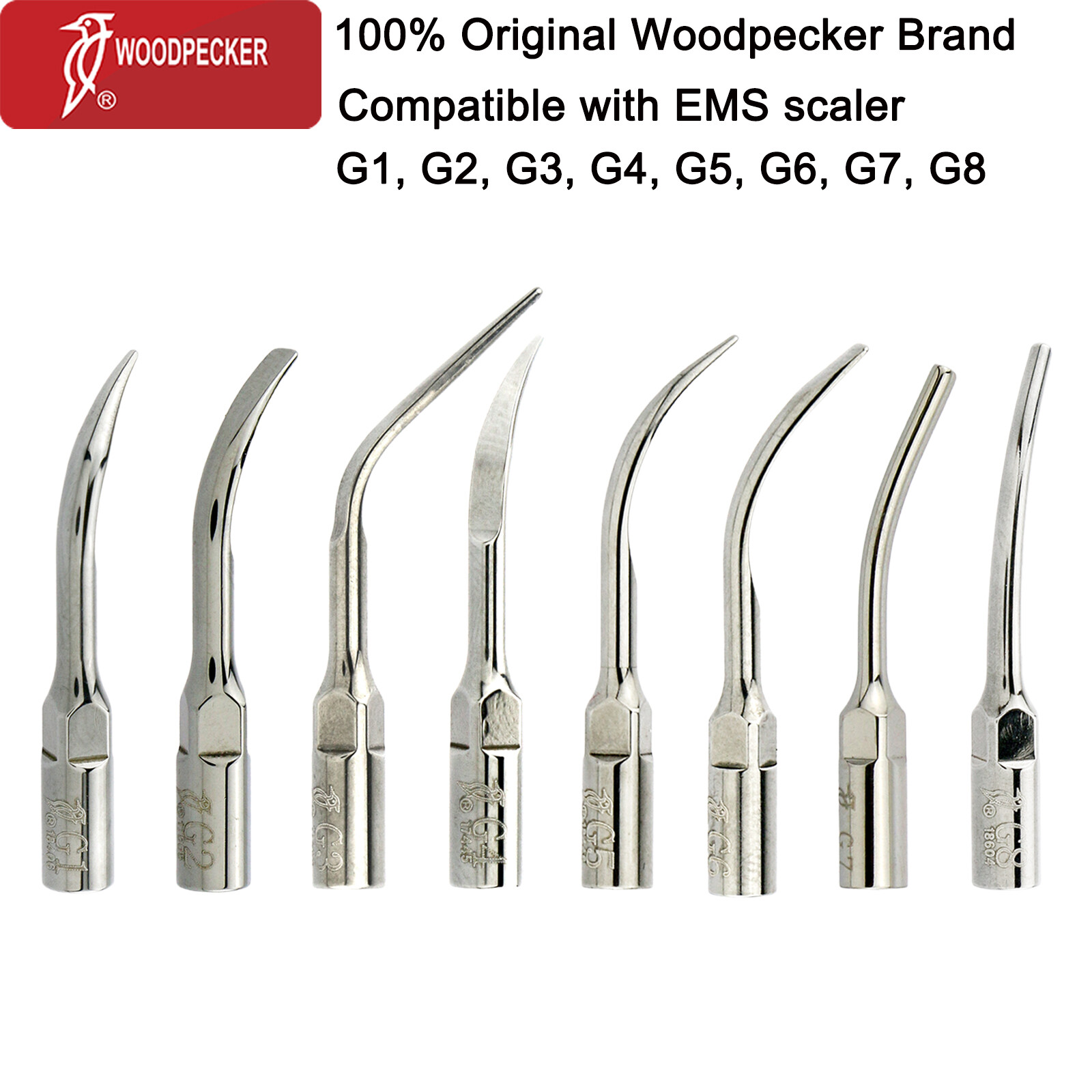 Woodpecker Dental Ultrasonic Scaler Tips Endo Perio Root Canal Fit EMS Handpiece