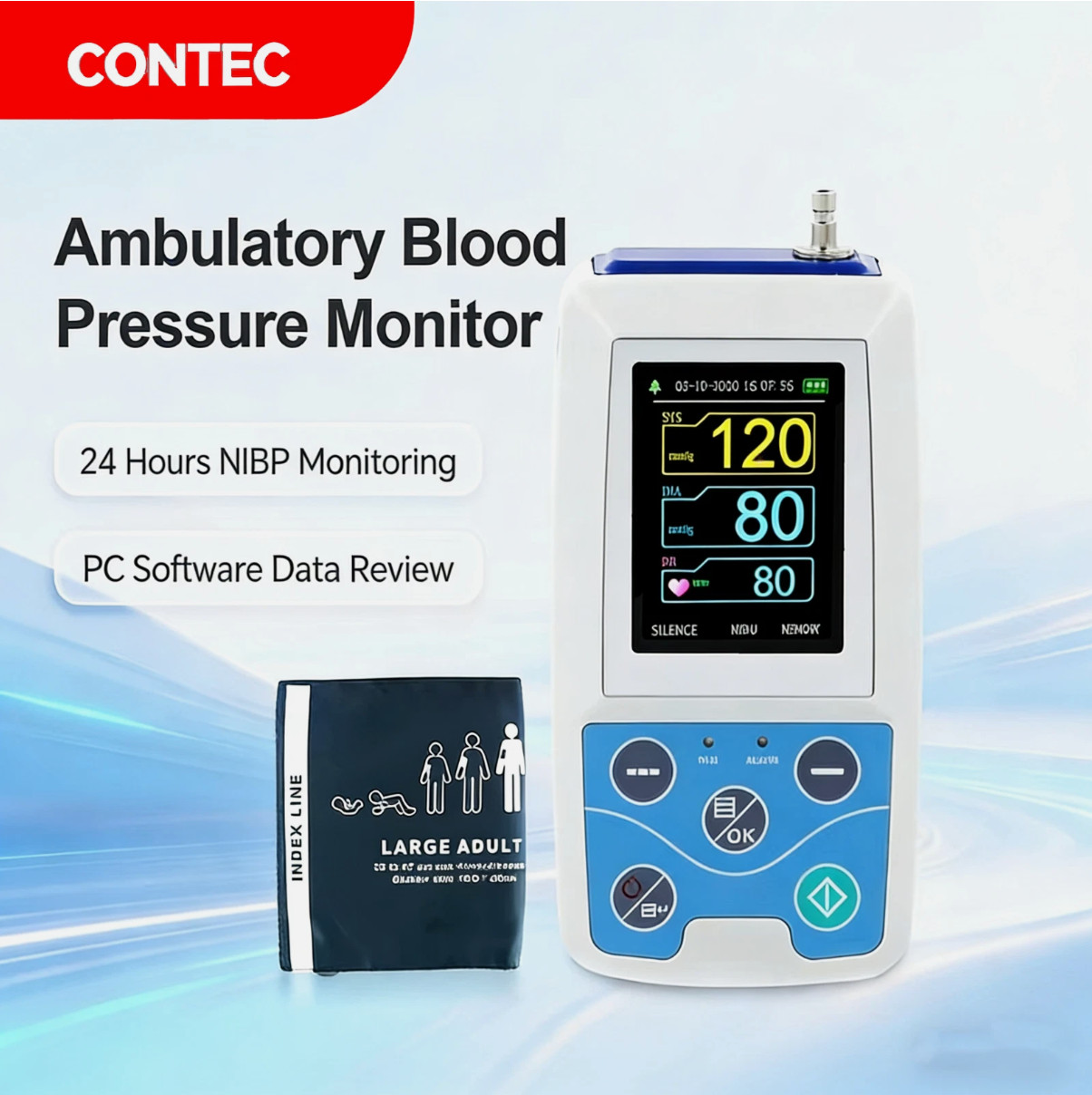 Contec ABPM50 Arm Ambulatory Blood Pressure Monitor 24hours NIBP Holter