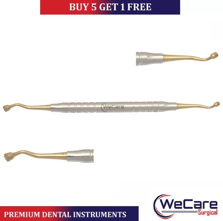 Dental Bone Packer Plugger Serrated Tips Titanium GOLD Restortative Instruments