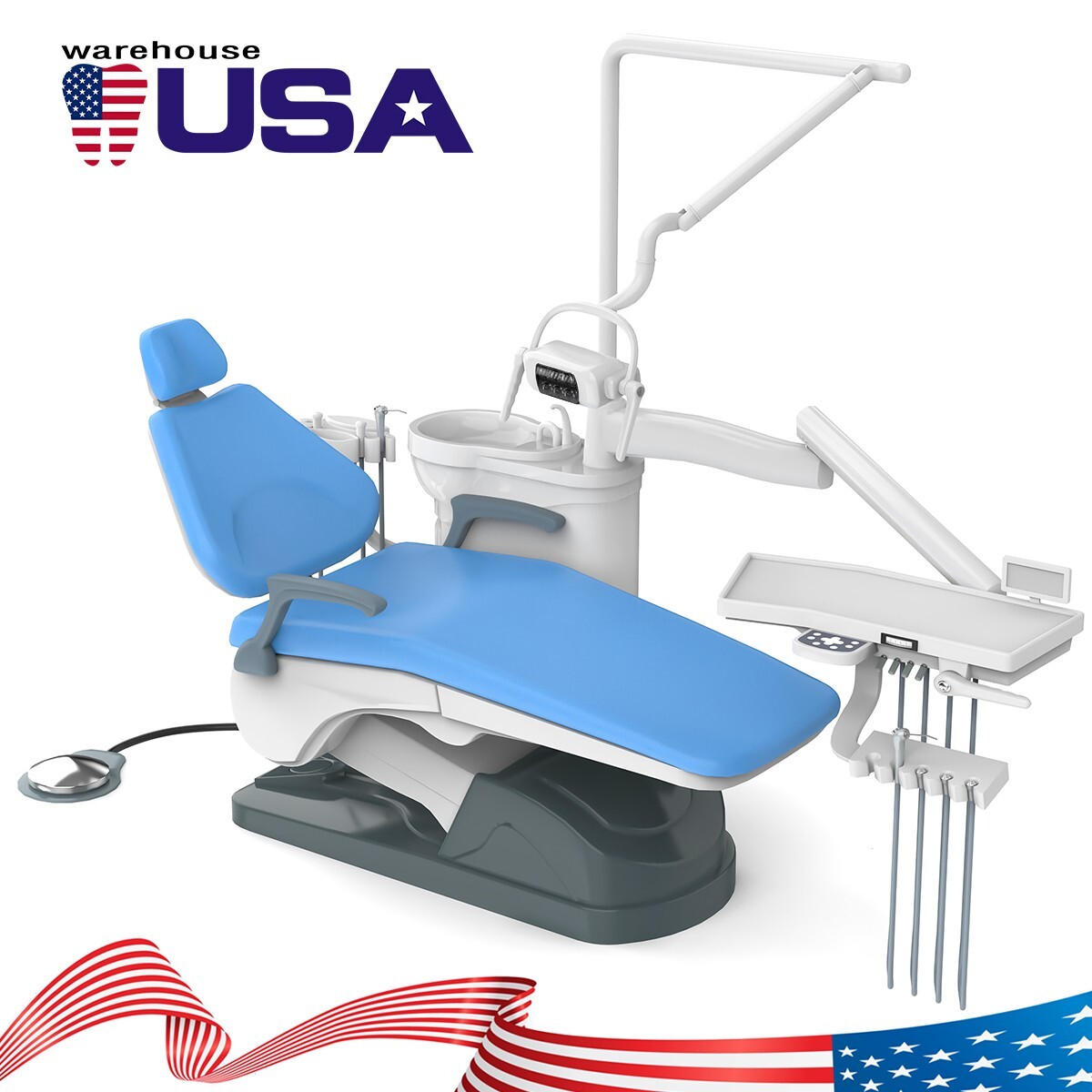 FDA Dental Unit Chair Computer Controlled DC Motor Functional Foot Pedal