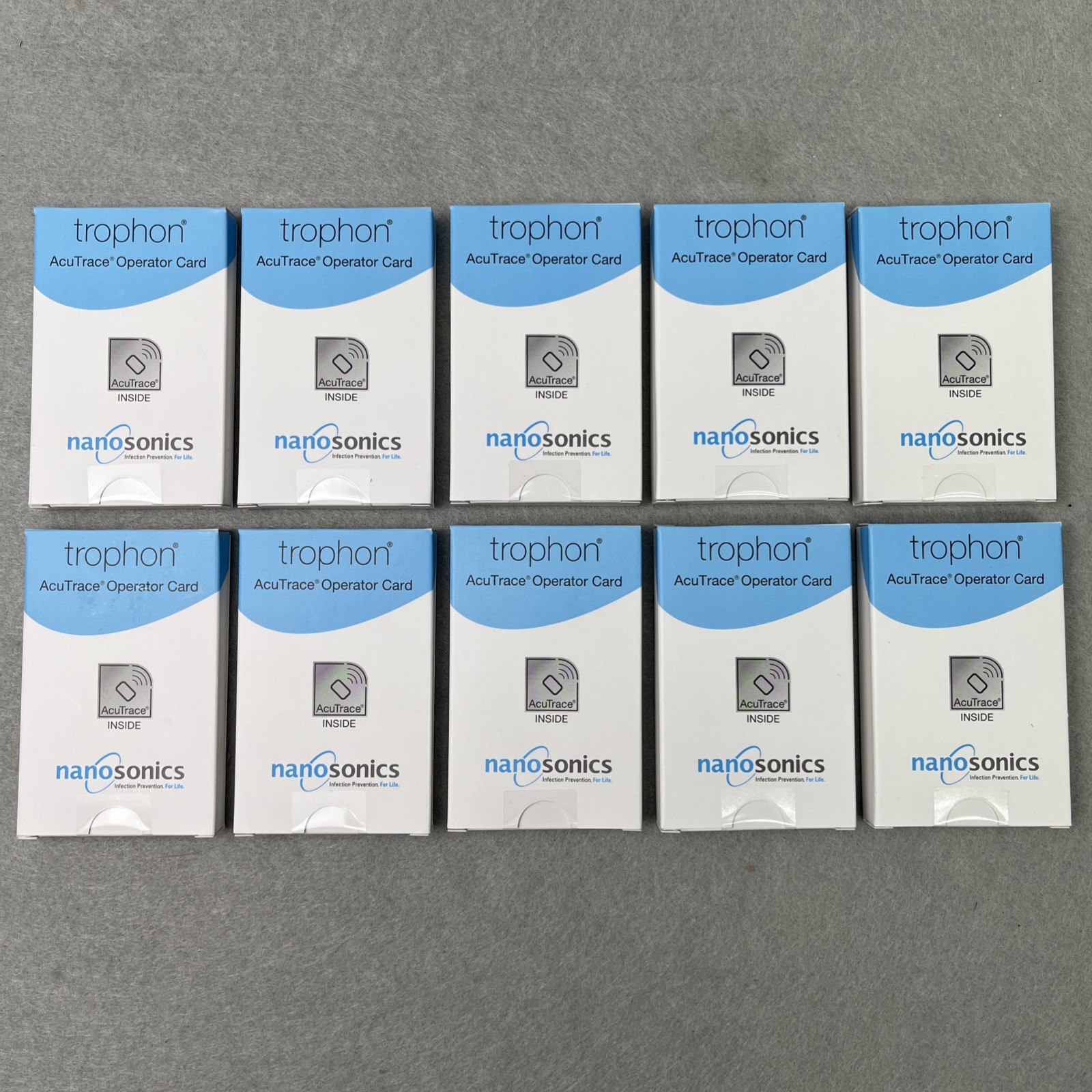 100-PACK Nanosonics Trophon AcuTrace Operator Card N05006 for Trophon2