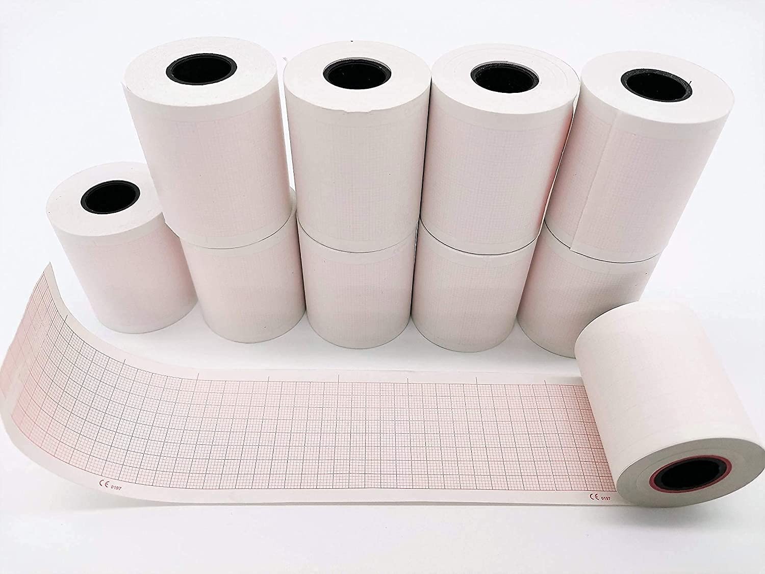 LongTeco 10 Rolls ECG Paper EKG for Machine 50mm x 20 Meters White