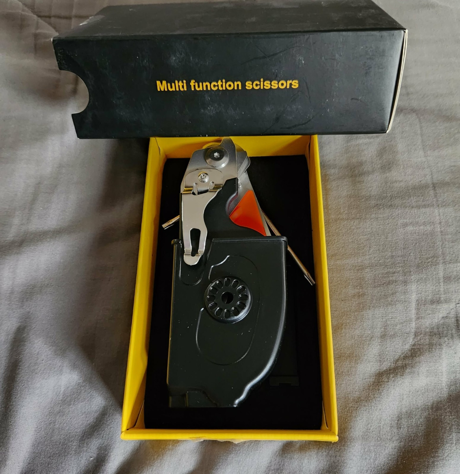 Multi Function Trauma Shears Medical Scissors with Sheath Tool Black/Orange