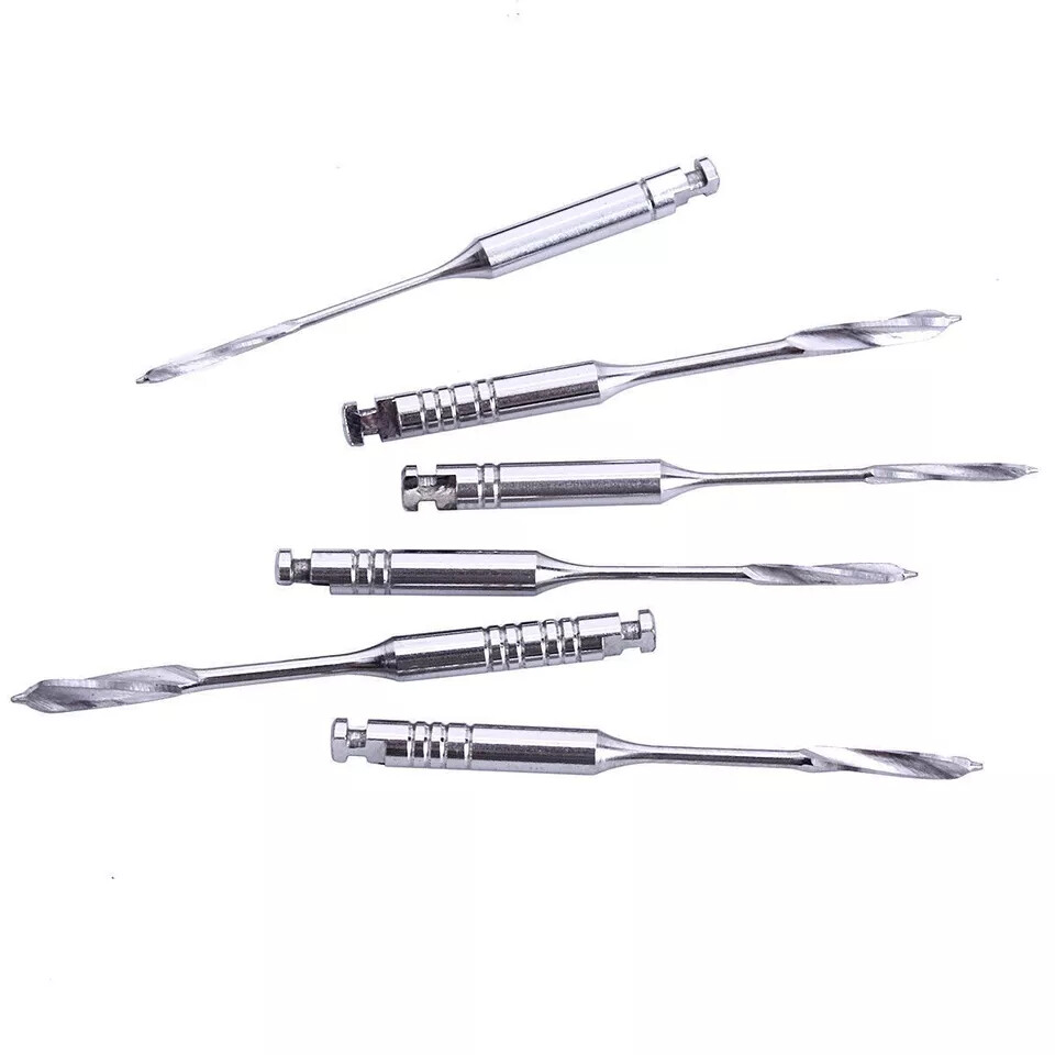 6 Pcs Dental Peeso Reamers Endodontic Stainless Steel Endo Root Canal File Burs