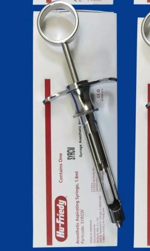 Lot of 5 Hu-Friedy CW Style Dental Anesthetic Aspirating 1.8ml Syringe SYRCW