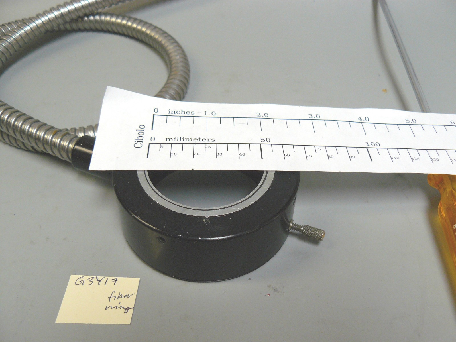 Fiber Microscope Ring Light 24″ long Ring ID 50mm/60mm End OD 15mm [G3Y15,17]