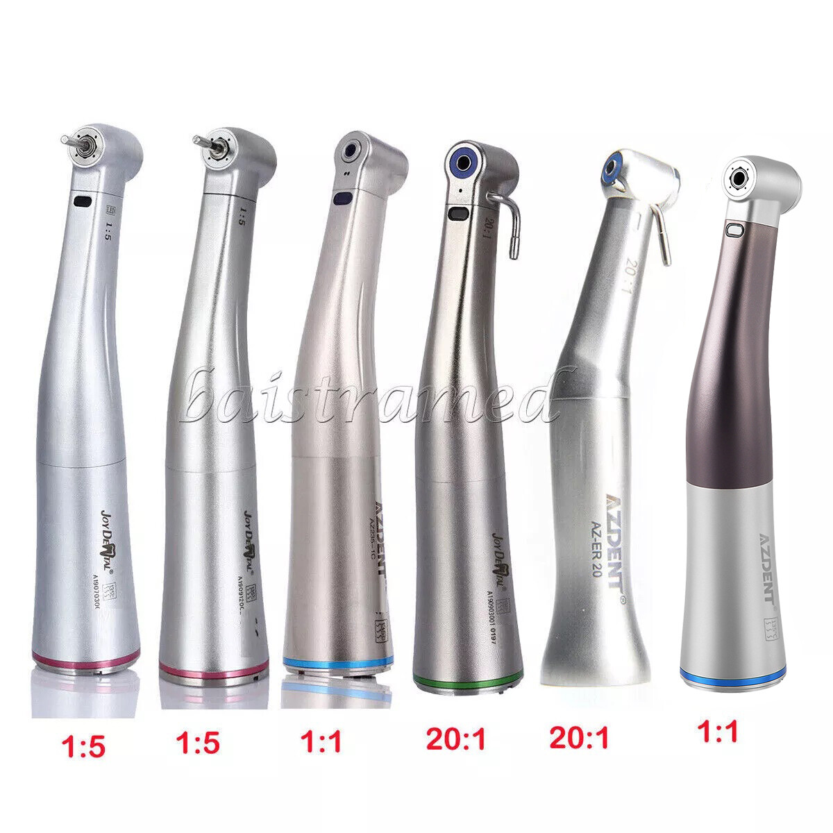 Dental 1:1 /1:5 / 20:1 LED Fiber Optic Contra Angle Handpiece Fit E-type Motor