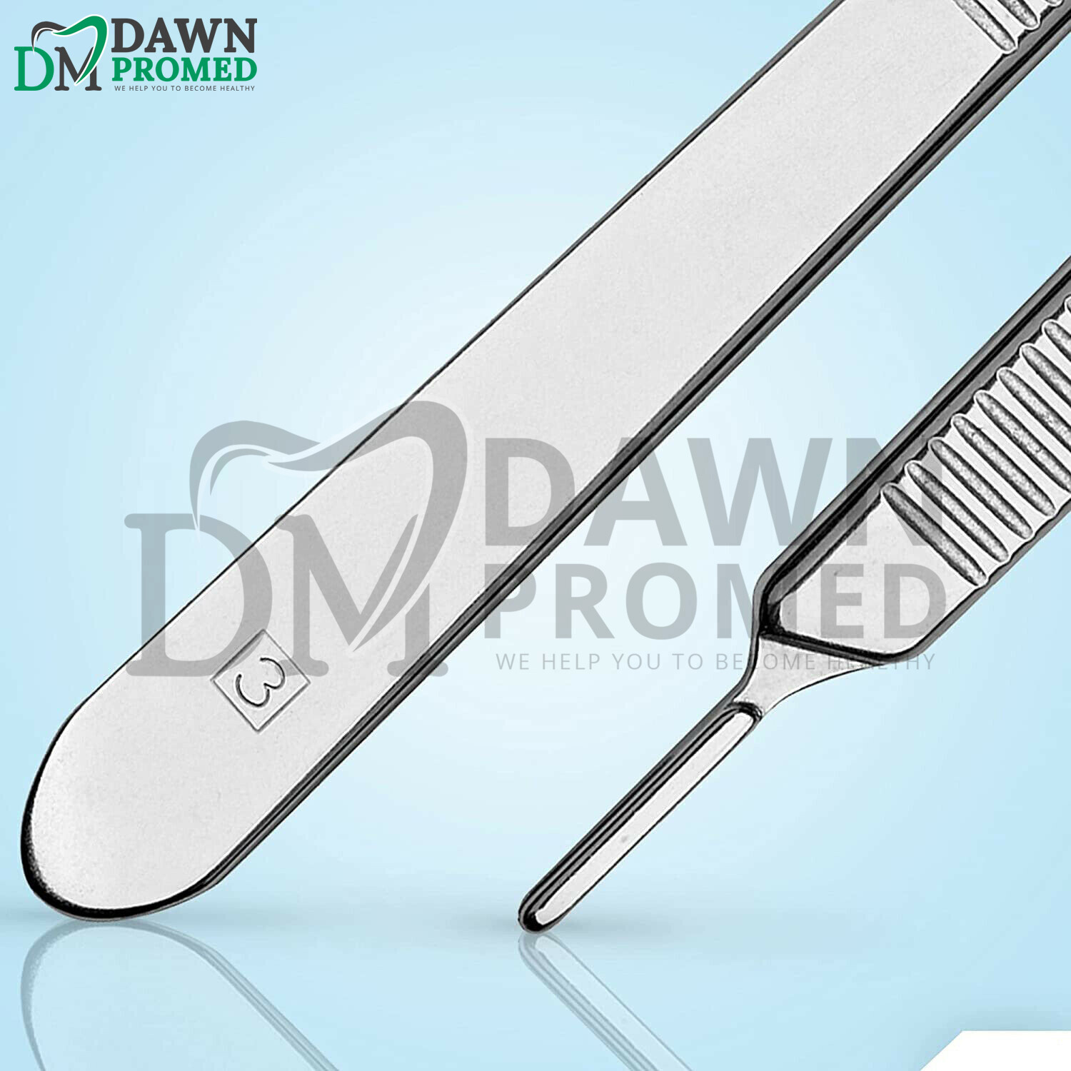 100 Sterile Surgical Blades #12 with FREE BP Scalpel Handle #3 Medical German Gr