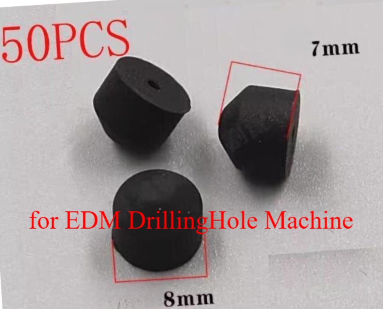 for EDM DrillingHole Machine 50PC Electrode Tube Rubber Seal Water Stopper 7*8mm