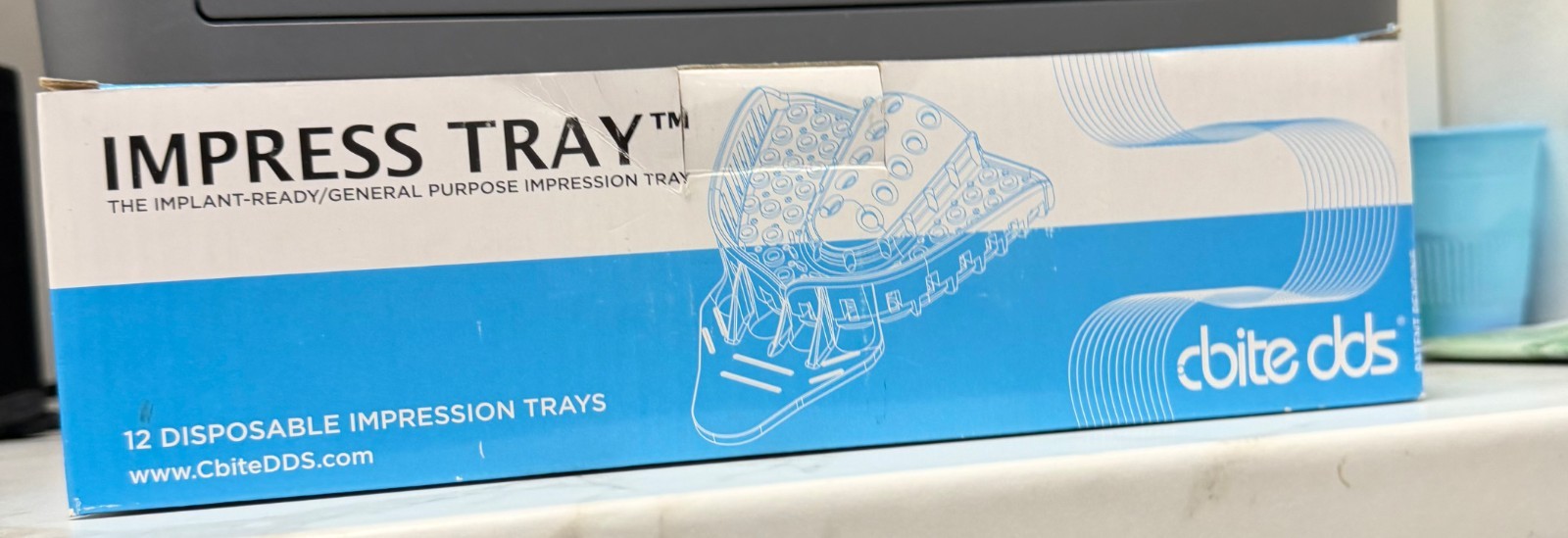 CBite DDS Impress Tray Large Implant-Ready Disposable Impression Trays Box of 12