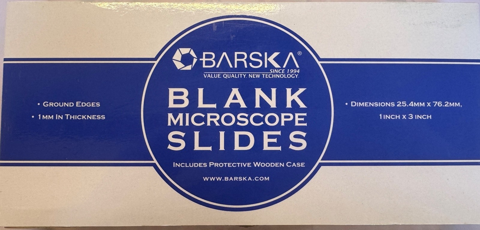 Barska 50 Pc of 3 Inches Microscope Blank Glass Slides in Wooden Case, AF11636