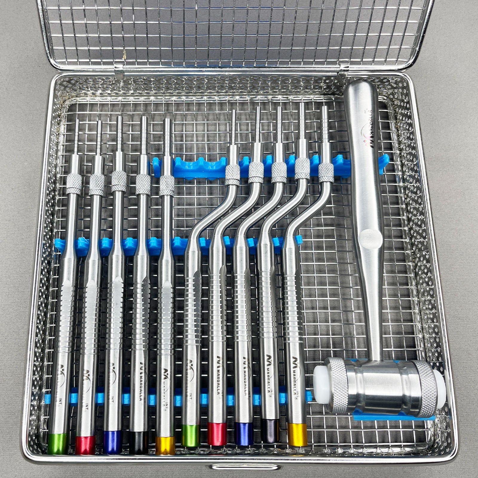 Sinus Lift Osteotomes Kit Straight Off Set Mead Mallet Cassette Dental implant